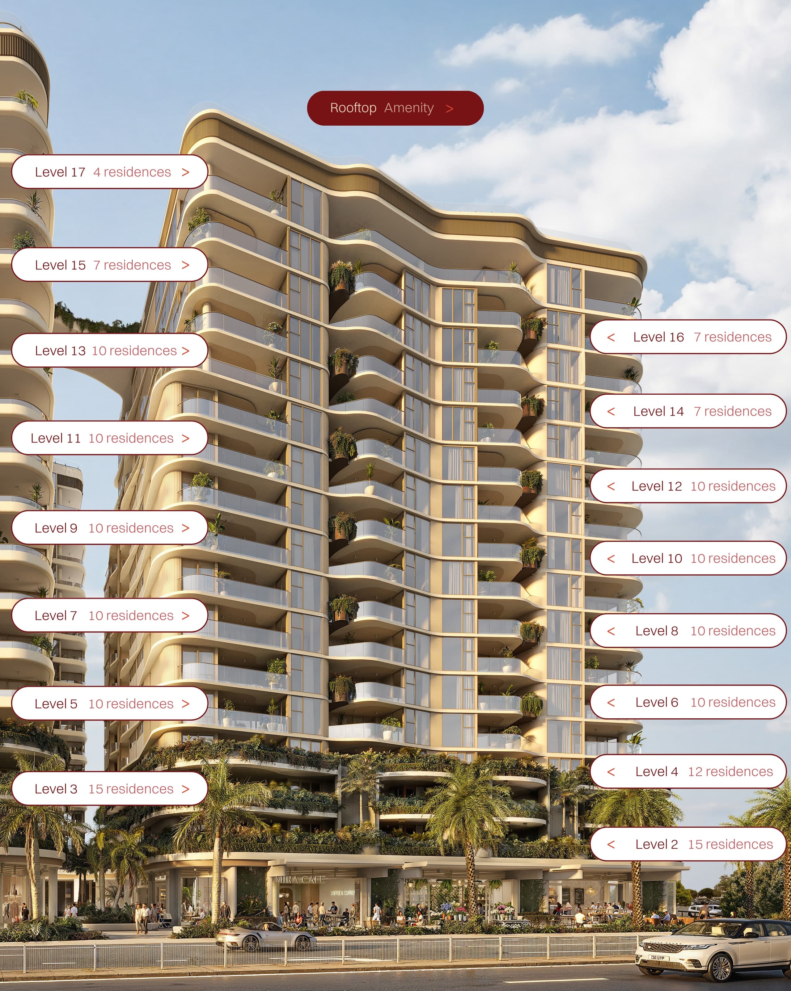Soleira building schematic showing each residential level