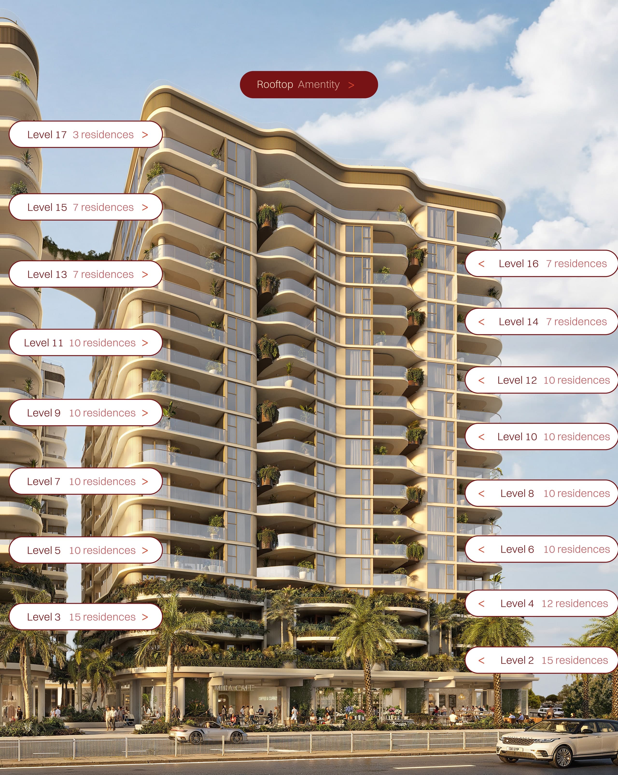 Soleira building schematic showing each residential level